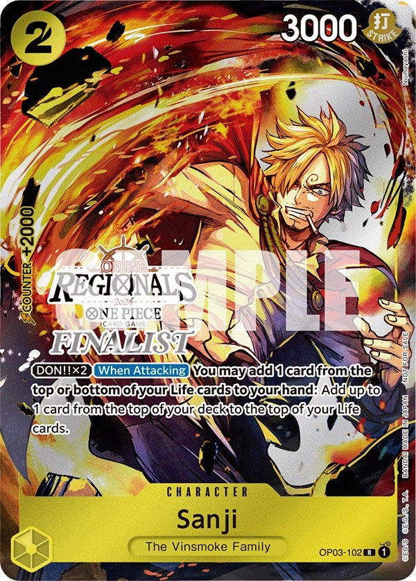 Image for Sanji (Online Regional 2024) [Finalist] (OP03-102) (One Piece Promotion Cards) - One Piece Card Game