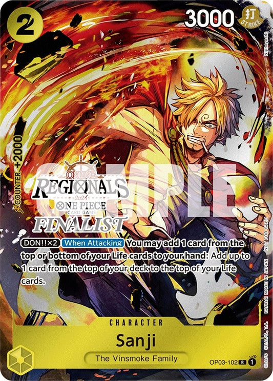 Image for Sanji (Online Regional 2024) [Finalist] (OP03-102) (One Piece Promotion Cards) - One Piece Card Game