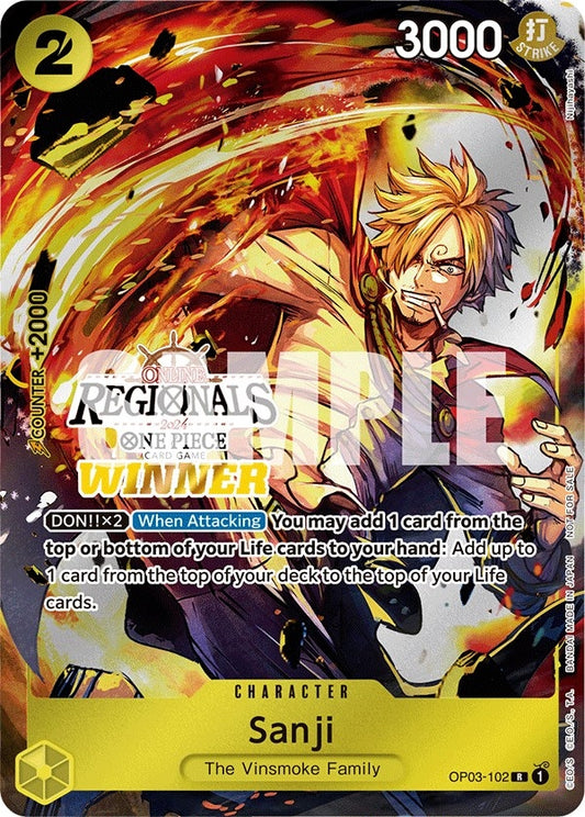 Image for Sanji (Online Regional 2024) [Winner] (OP03-102) (One Piece Promotion Cards) - One Piece Card Game