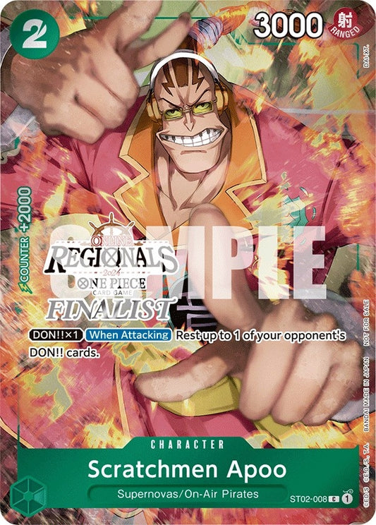 Image for Scratchmen Apoo (Online Regional 2024) [Finalist] (ST02-008) (One Piece Promotion Cards) - One Piece Card Game