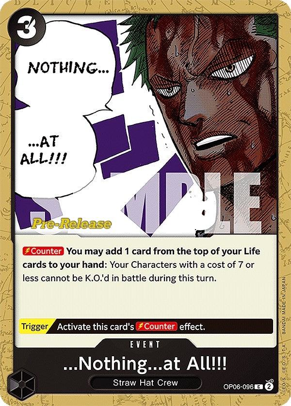 Image for ...Nothing...at All!!! (OP06-096) (Wings of the Captain Pre-Release Cards) - One Piece Card Game