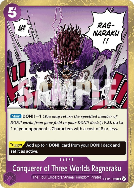 Image for Conquerer of Three Worlds Ragnaraku (EB01-039) (Extra Booster: Memorial Collection) - One Piece Card Game