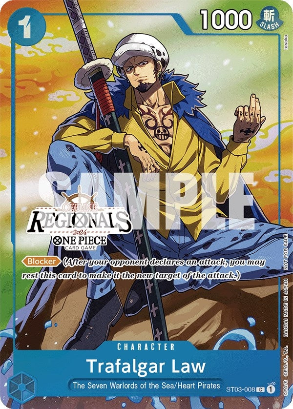 Image for Trafalgar Law (Offline Regional 2024 Vol. 2) [Participant] (ST03-008) (One Piece Promotion Cards) - One Piece Card Game