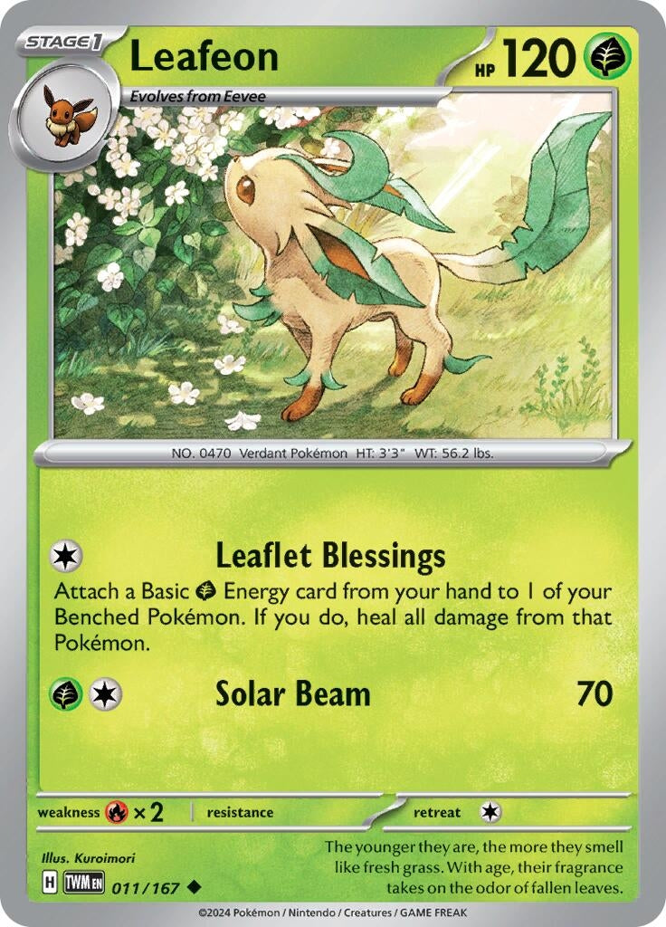 Image for Leafeon (011/167) (SV06: Twilight Masquerade) - Pokemon