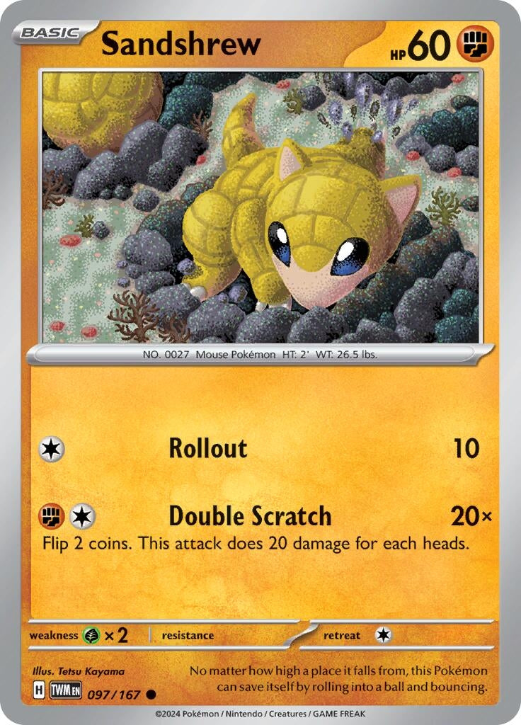 Image for Sandshrew (097/167) (SV06: Twilight Masquerade) - Pokemon