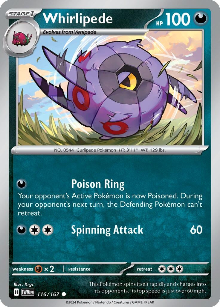 Image for Whirlipede (116/167) (SV06: Twilight Masquerade) - Pokemon