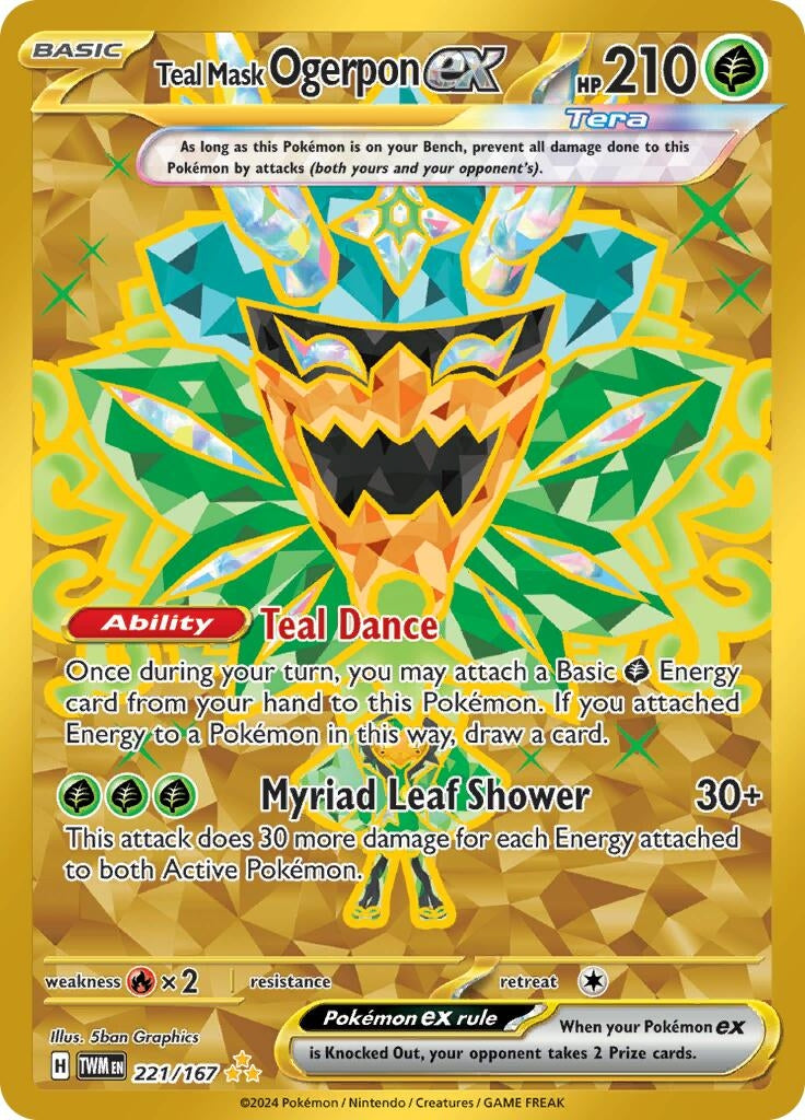 Image for Teal Mask Ogerpon ex (221/167) (SV06: Twilight Masquerade) - Pokemon