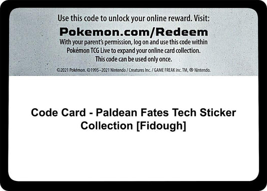 Image for Code Card - Paldean Fates Tech Sticker Collection [Fidough] (SV: Paldean Fates) - Pokemon