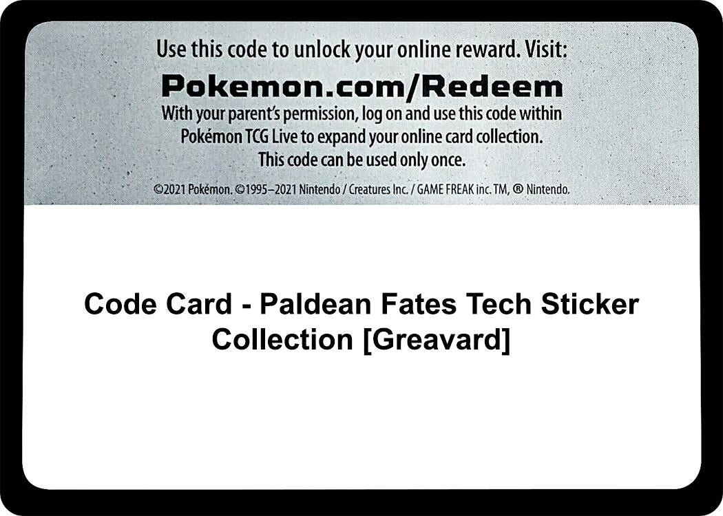 Image for Code Card - Paldean Fates Tech Sticker Collection [Greavard] (SV: Paldean Fates) - Pokemon