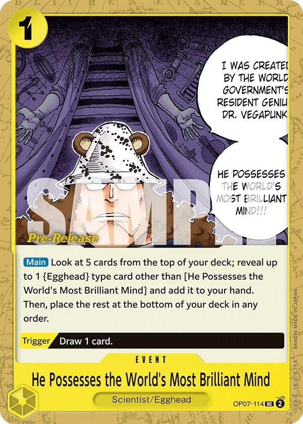 Image for He Possesses the World's Most Brilliant Mind (OP07-114) (500 Years in the Future Pre-Release Cards) - One Piece Card Game