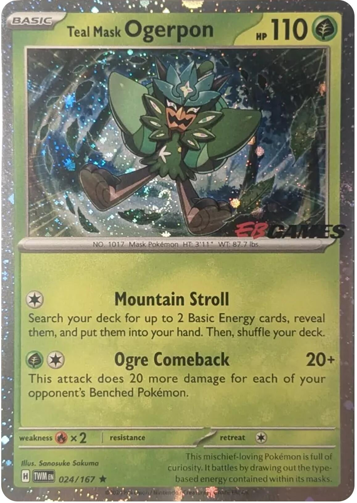 Image for Teal Mask Ogerpon (Cosmos Holo) (EB Games Exclusive) (024/167) (Miscellaneous Cards & Products) - Pokemon