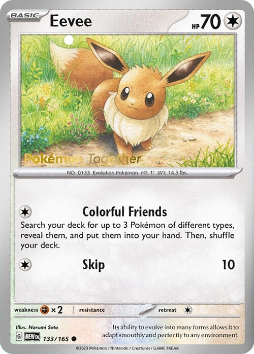 Image for Eevee - 133/165 (Pokemon Together) (133/165) (Miscellaneous Cards & Products) - Pokemon