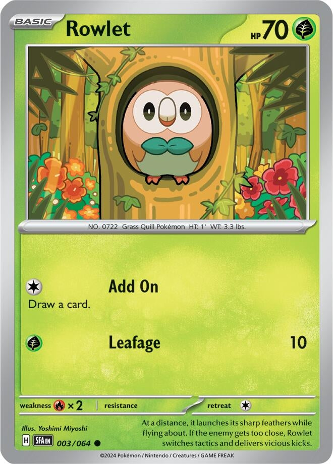 Image for Rowlet (003/064) (SV: Shrouded Fable) - Pokemon