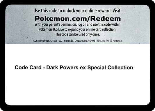Image for Code Card - Dark Powers ex Special Collection (Miscellaneous Cards & Products) - Pokemon