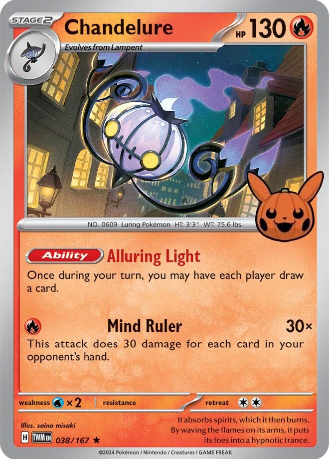 Image for Chandelure (038/167) (Trick or Trade BOOster Bundle 2024) - Pokemon