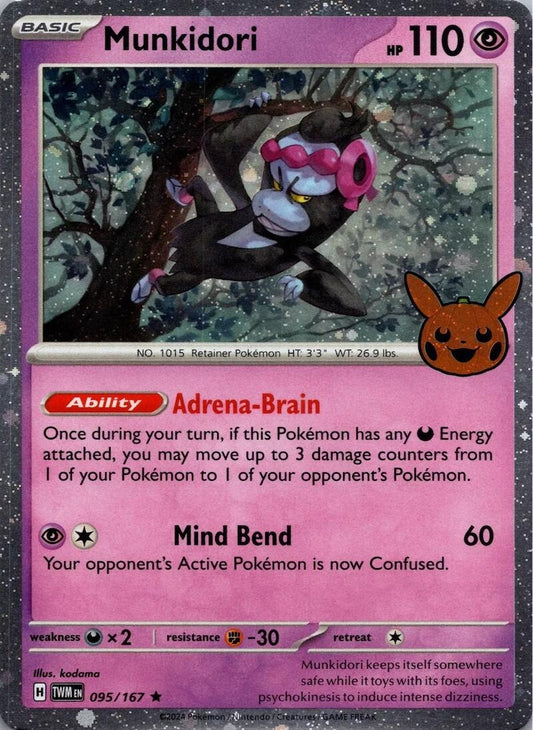 Image for Munkidori (Cosmos Holo) (095/167) (Trick or Trade BOOster Bundle 2024) - Pokemon