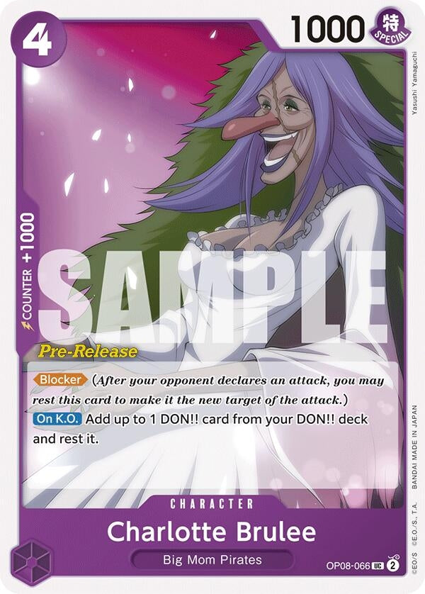 Image for Charlotte Brulee (OP08-066) (Two Legends Pre-Release Cards) - One Piece Card Game