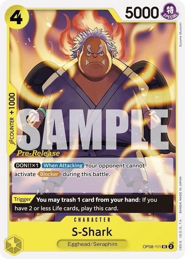 Image for S-Shark (OP08-111) (Two Legends Pre-Release Cards) - One Piece Card Game