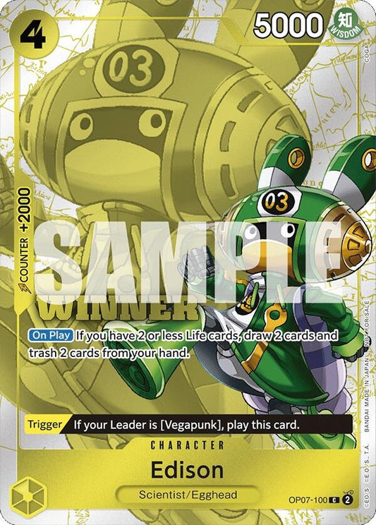 Image for Edison (Winner Pack 2024 Oct.-Dec.) (OP07-100) (One Piece Promotion Cards) - One Piece Card Game