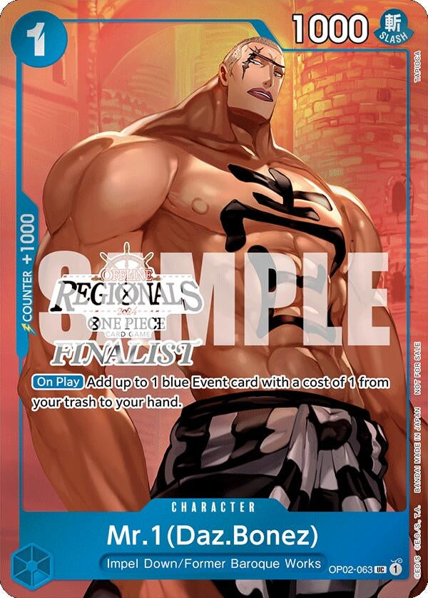 Image for Mr.1 (Daz.Bonez) (Offline Regional 2024 Vol. 3) [Finalist] (OP02-063) (One Piece Promotion Cards) - One Piece Card Game