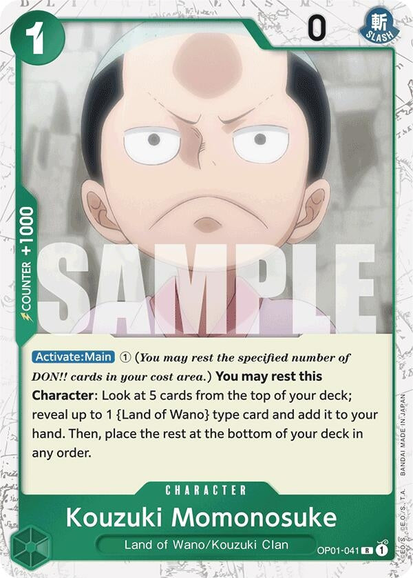 Image for Kouzuki Momonosuke (Jolly Roger Foil) (OP01-041) (Premium Booster -The Best-) - One Piece Card Game