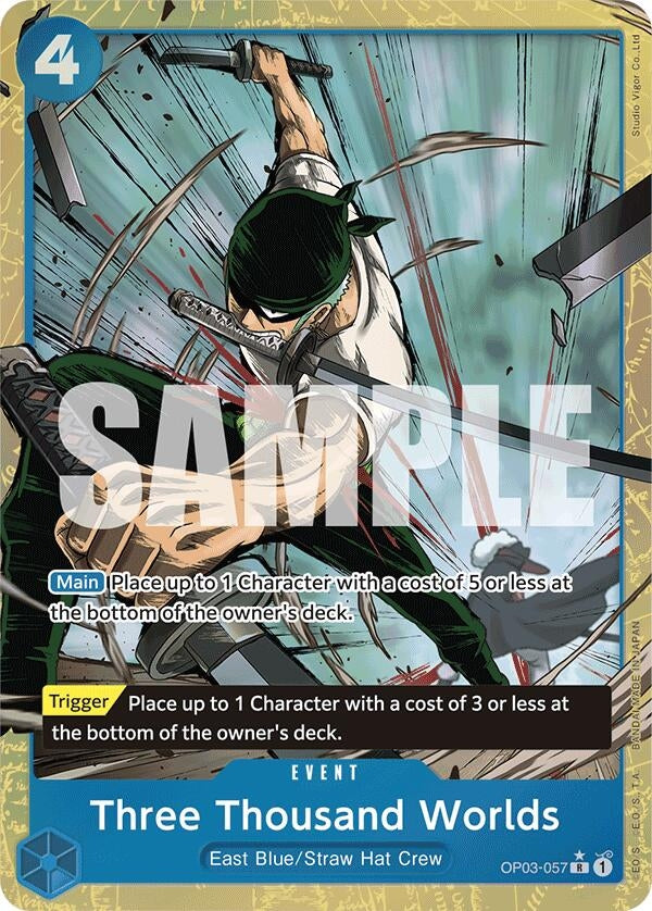Image for Three Thousand Worlds (Alternate Art) (OP03-057) (Premium Booster -The Best-) - One Piece Card Game