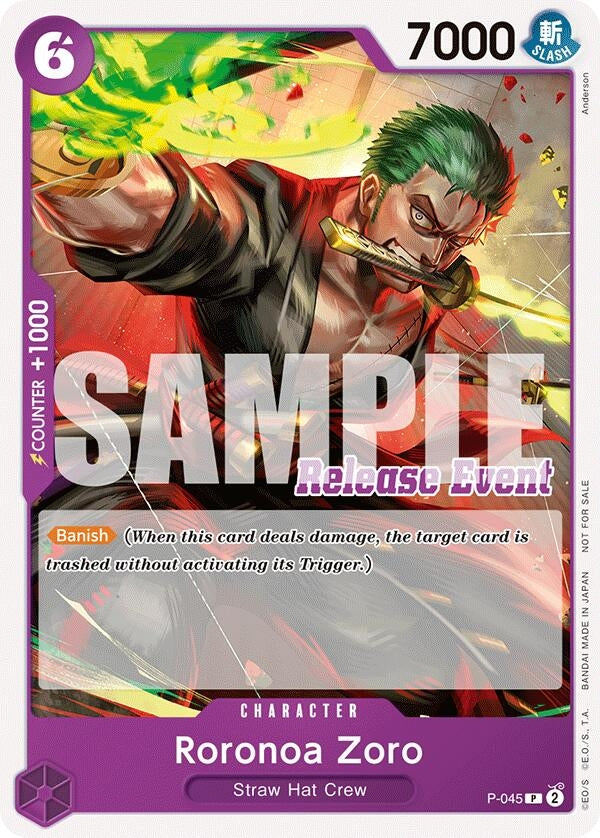 Image for Roronoa Zoro (ST15 - ST20 Release Event Pack) (P-045) (One Piece Promotion Cards) - One Piece Card Game