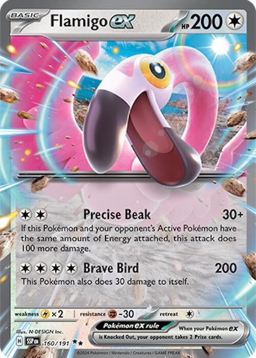 Image for Flamigo ex (160/191) (SV08: Surging Sparks) - Pokemon