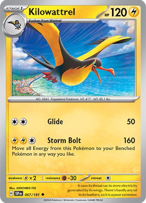 Image for Kilowattrel (067/191) (SV08: Surging Sparks) - Pokemon