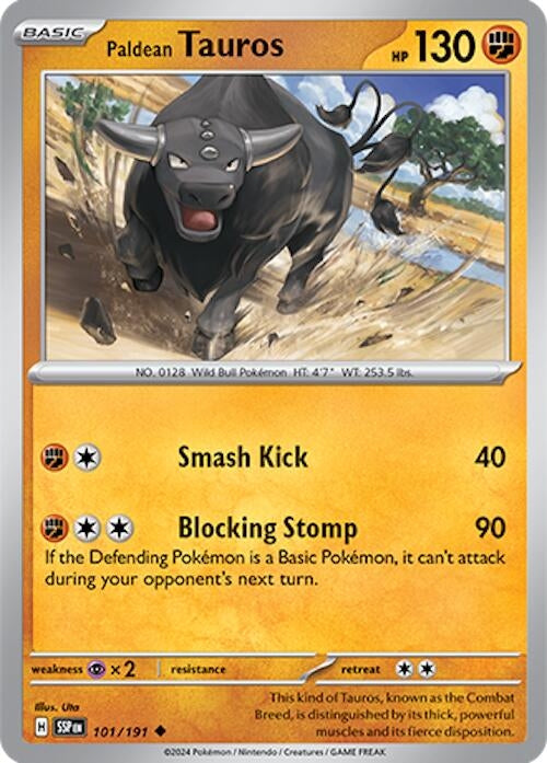 Image for Paldean Tauros (101/191) (SV08: Surging Sparks) - Pokemon