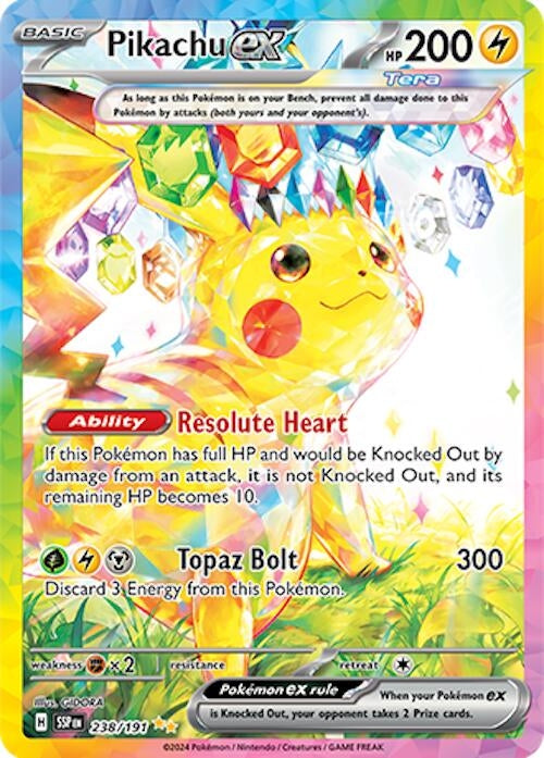 Image for Pikachu ex (238/191) (SV08: Surging Sparks) - Pokemon