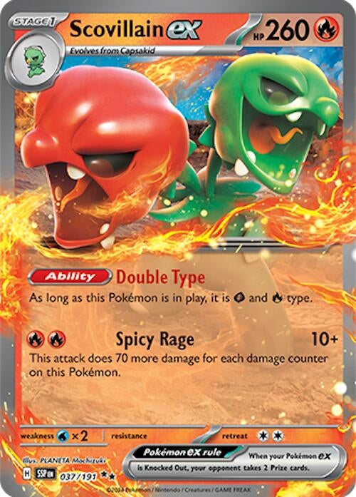 Image for Scovillain ex (037/191) (SV08: Surging Sparks) - Pokemon