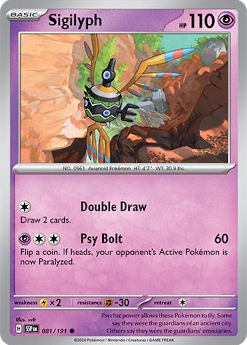 Image for Sigilyph (081/191) (SV08: Surging Sparks) - Pokemon