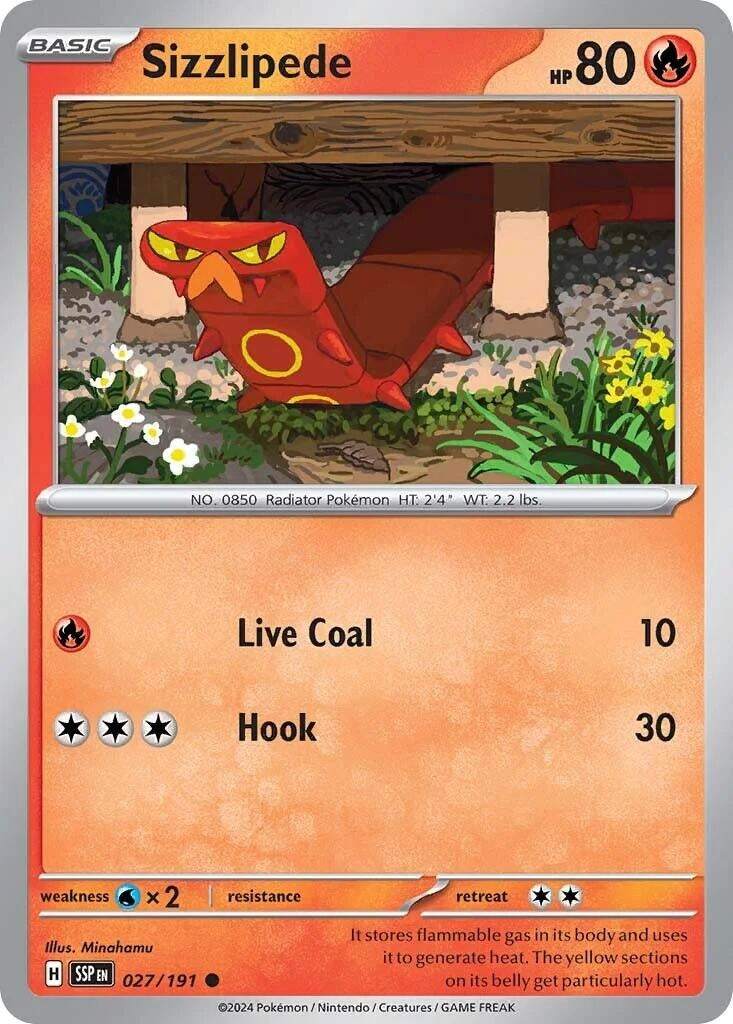 Image for Sizzlipede (027/191) (SV08: Surging Sparks) - Pokemon