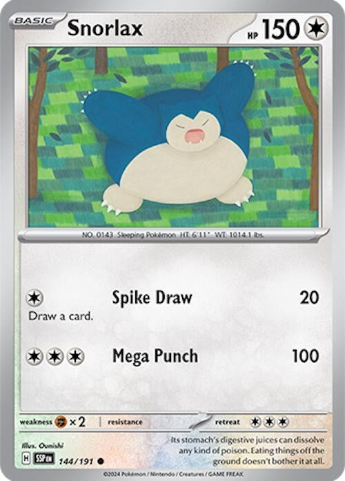 Image for Snorlax (144/191) (SV08: Surging Sparks) - Pokemon