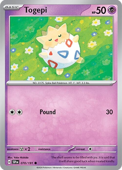 Image for Togepi (070/191) (SV08: Surging Sparks) - Pokemon