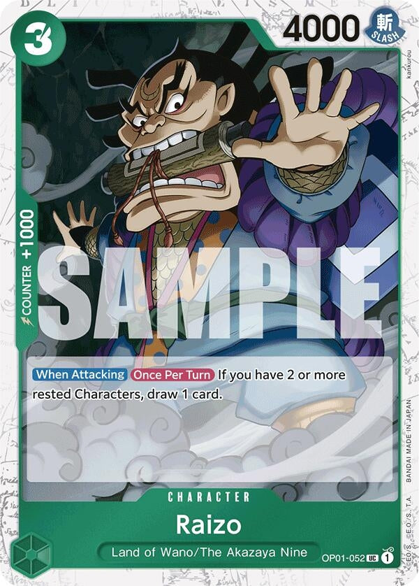 Image for Raizo (Jolly Roger Foil) (OP01-052) (Premium Booster -The Best-) - One Piece Card Game