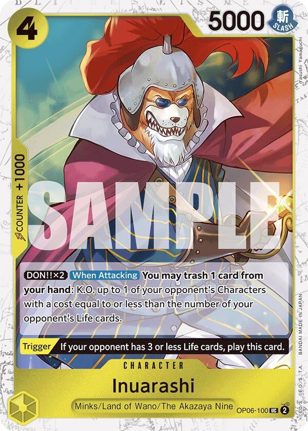 Image for Inuarashi (Jolly Roger Foil) (OP06-100) (Premium Booster -The Best-) - One Piece Card Game