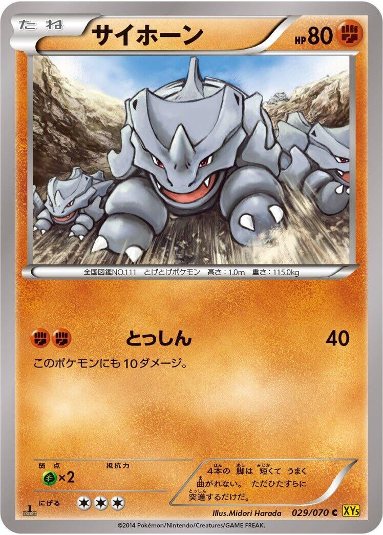 Image for Rhyhorn (029/070) (XY5-Bg: Gaia Volcano) (XY5-Bg) - Pokemon Japan