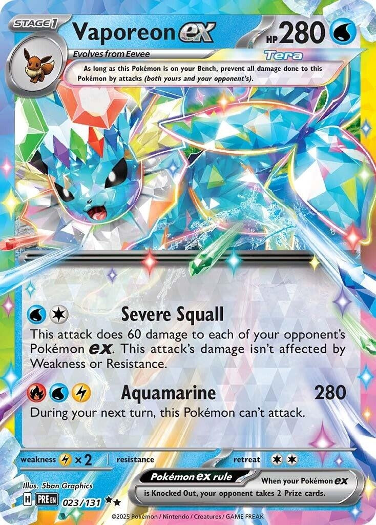 Image for Vaporeon ex (023/131) (SV: Prismatic Evolutions) - Pokemon