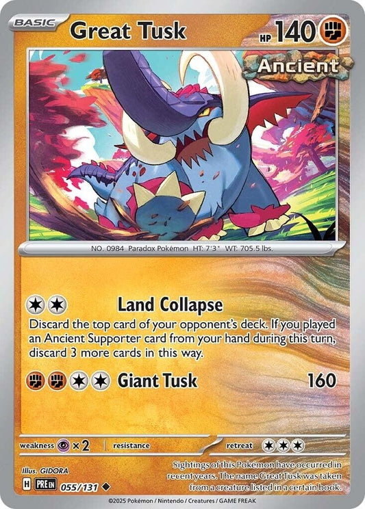 Image for Great Tusk (055/131) (SV: Prismatic Evolutions) - Pokemon