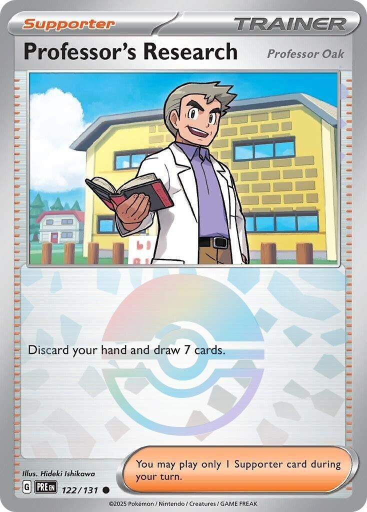 Image for Professor's Research [Professor Oak] (Poke Ball Pattern) (122/131) (SV: Prismatic Evolutions) - Pokemon