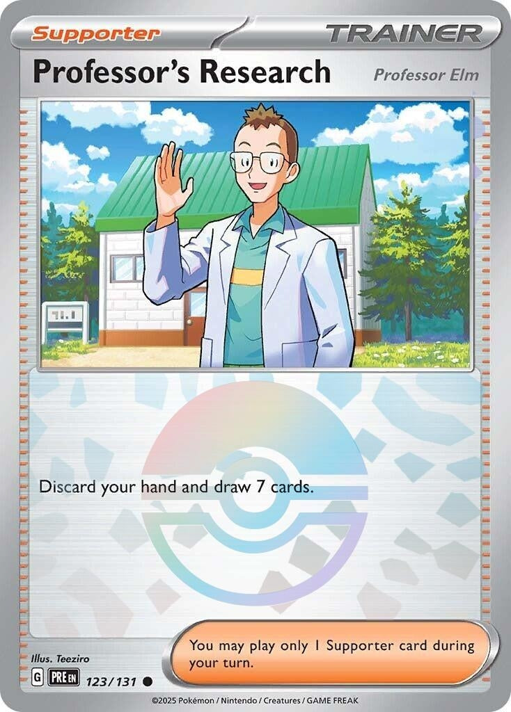Image for Professor's Research [Professor Elm] (Poke Ball Pattern) (123/131) (SV: Prismatic Evolutions) - Pokemon