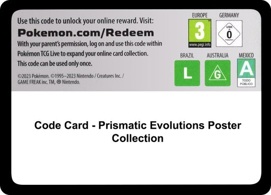 Image for Code Card - Prismatic Evolutions Poster Collection (SV: Prismatic Evolutions) - Pokemon