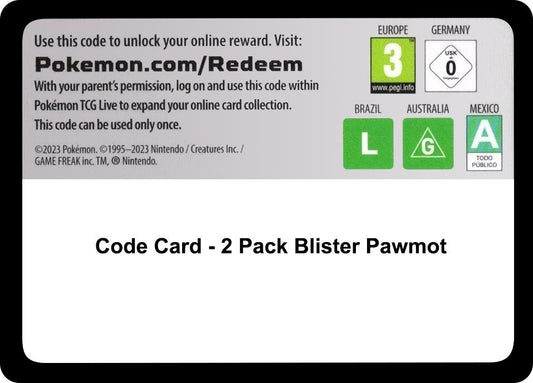 Image for Code Card - Checklane 2-Pack Blister [Pawmot] (Miscellaneous Cards & Products) - Pokemon