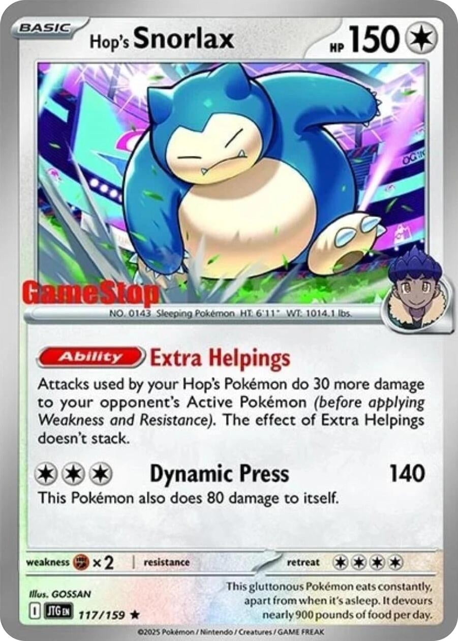 Image for Hop's Snorlax - 117/159 (GameStop) (Cosmos Holo) (117/159) (SV09: Journey Together) - Pokemon