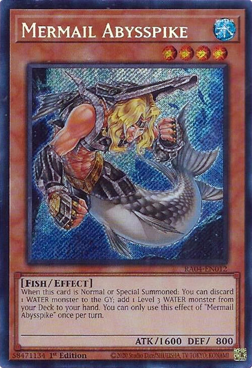 Image for Mermail Abysspike (Secret Rare) (RA04-EN012) (Quarter Century Stampede) (RA04) - YuGiOh