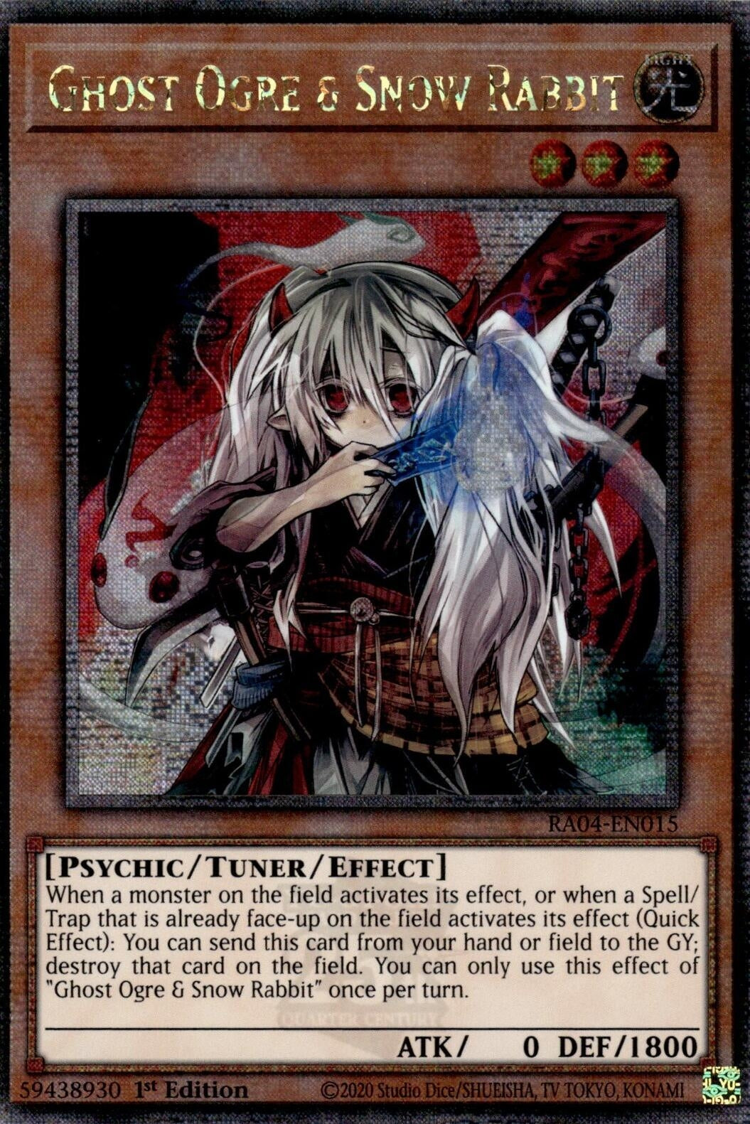 Image for Ghost Ogre & Snow Rabbit (Quarter Century Secret Rare) (RA04-EN015) (Quarter Century Stampede) (RA04) - YuGiOh