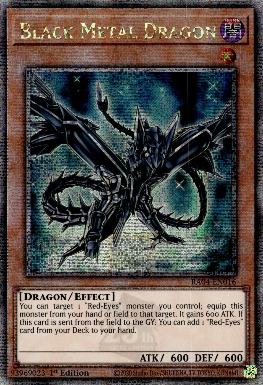 Image for Black Metal Dragon (Quarter Century Secret Rare) (RA04-EN016) (Quarter Century Stampede) (RA04) - YuGiOh