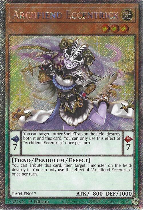Image for Archfiend Eccentrick (Platinum Secret Rare) (RA04-EN017) (Quarter Century Stampede) (RA04) - YuGiOh
